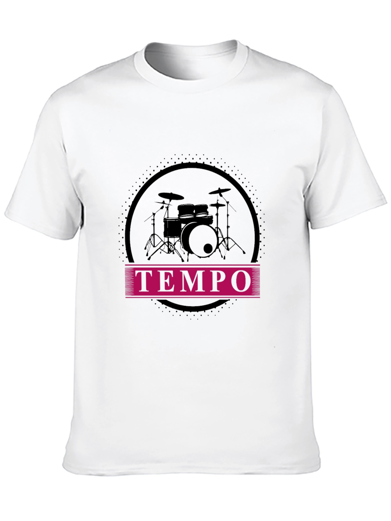 Tempo Drummer Tee - Black Graphic Music Shirt