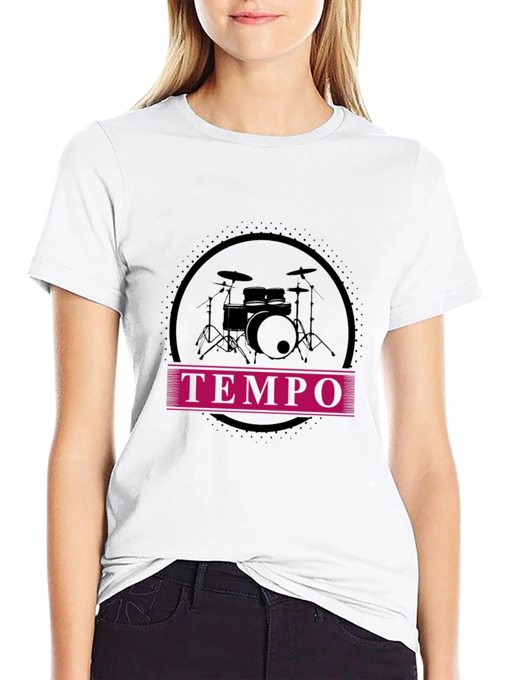 Tempo Drummer Tee - Black Graphic Music Shirt