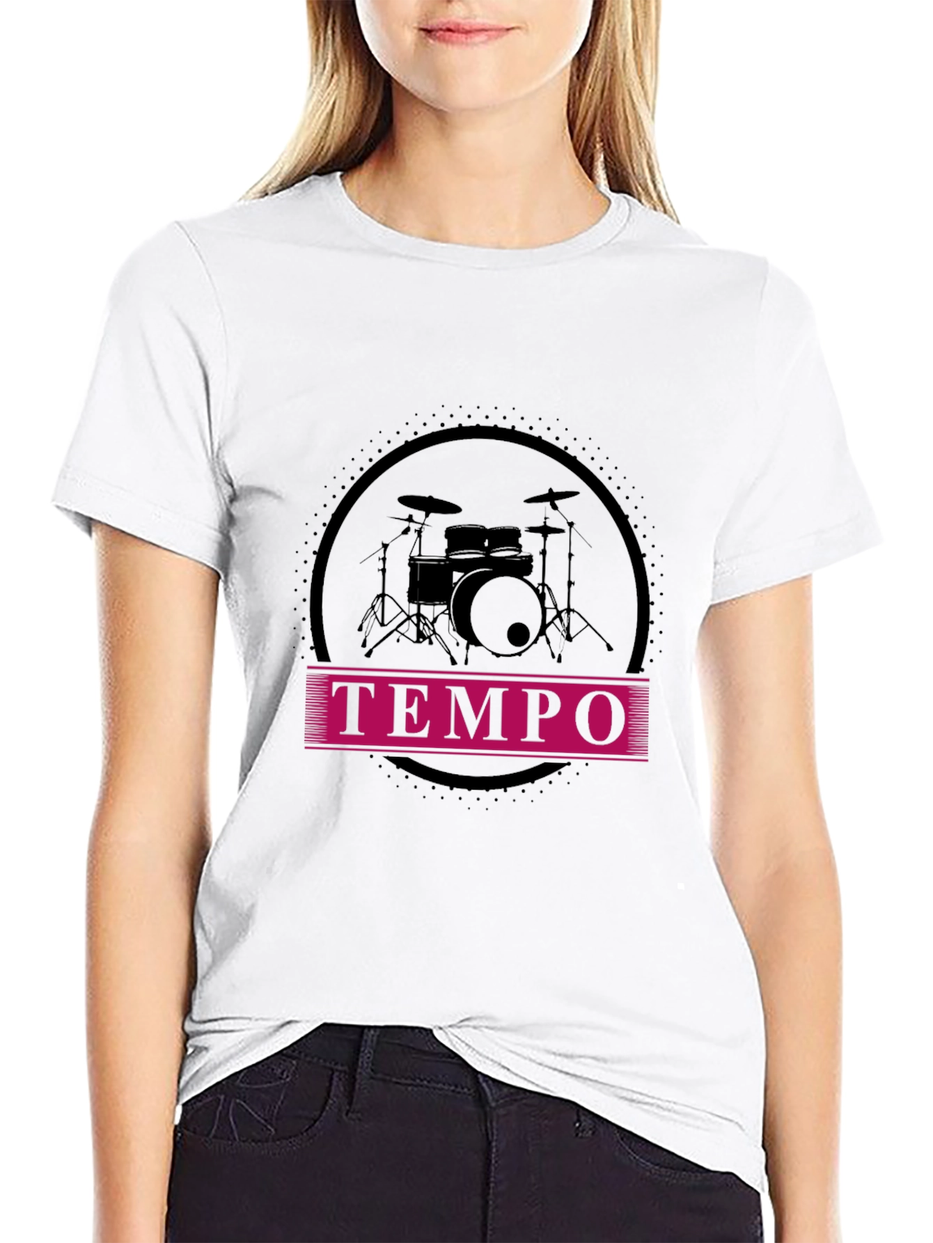 Tempo Drummer Tee - Black Graphic Music Shirt