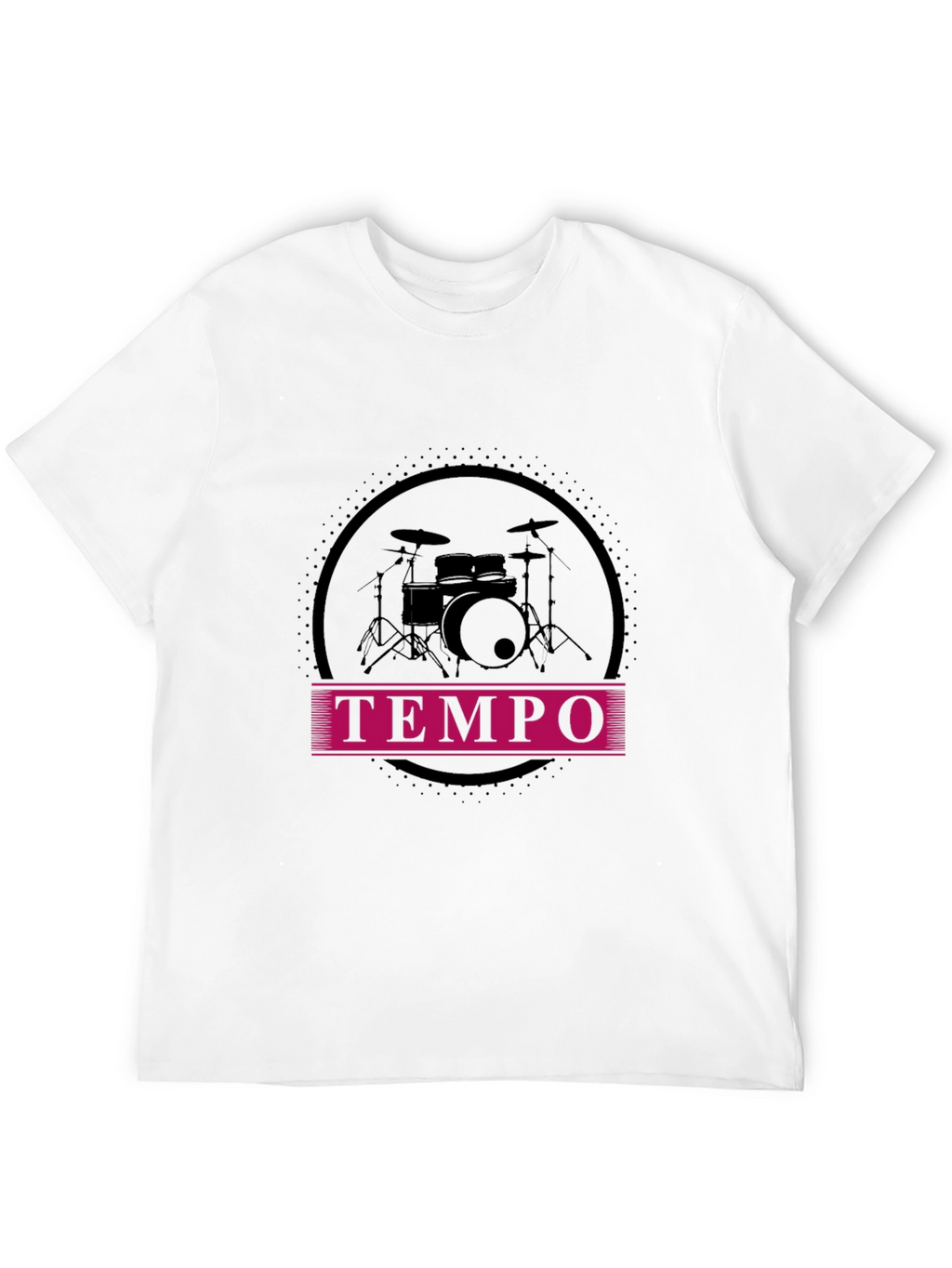 Tempo Drummer Tee - Black Graphic Music Shirt