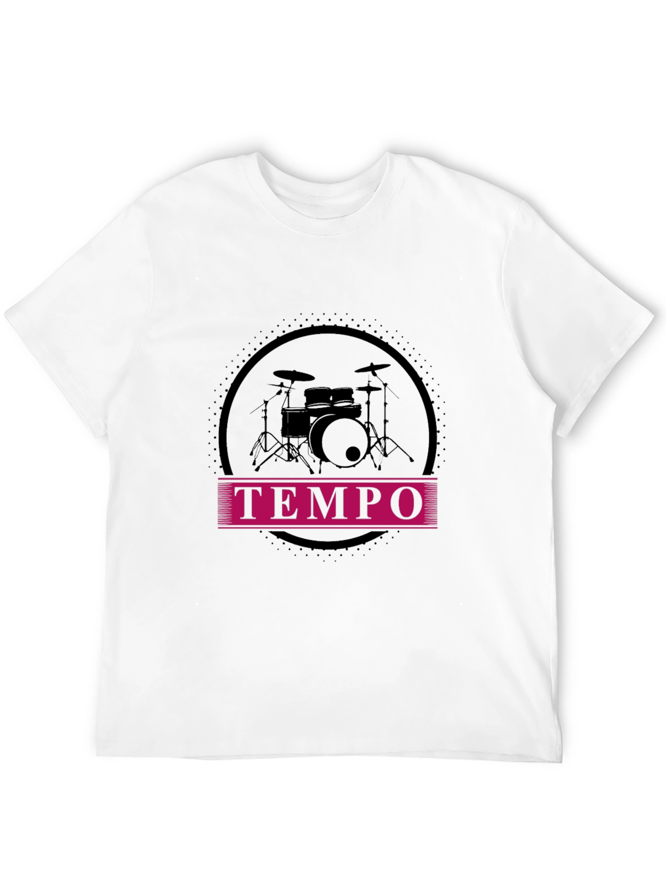 Tempo Drummer Tee - Black Graphic Music Shirt