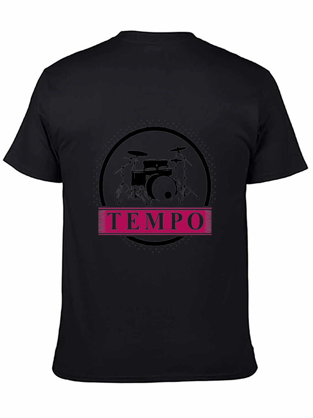 Tempo Drummer Tee - Black Graphic Music Shirt