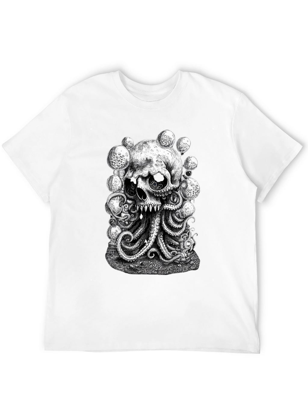 Skull Octopus Graphic Black T-Shirt