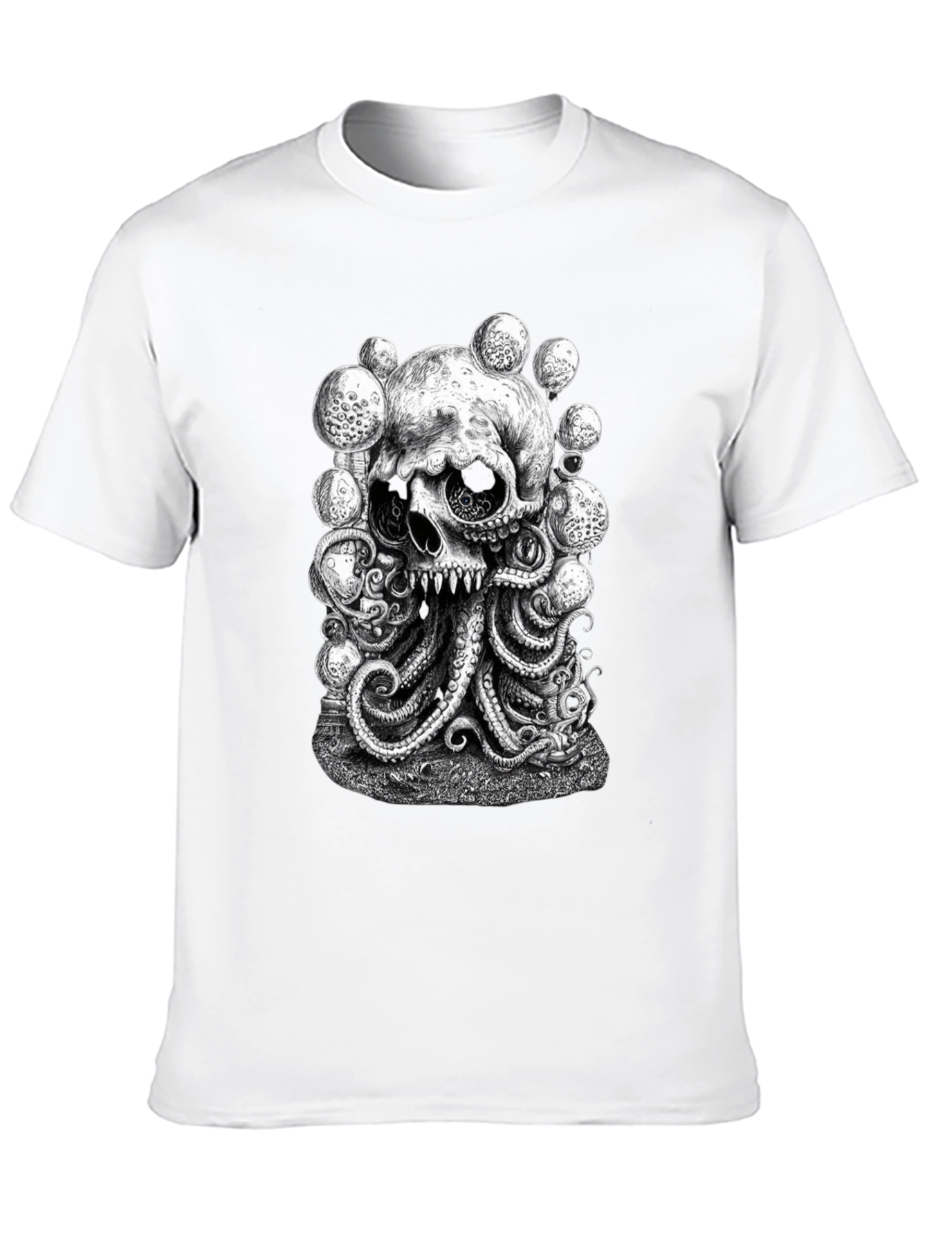 Skull Octopus Graphic Black T-Shirt
