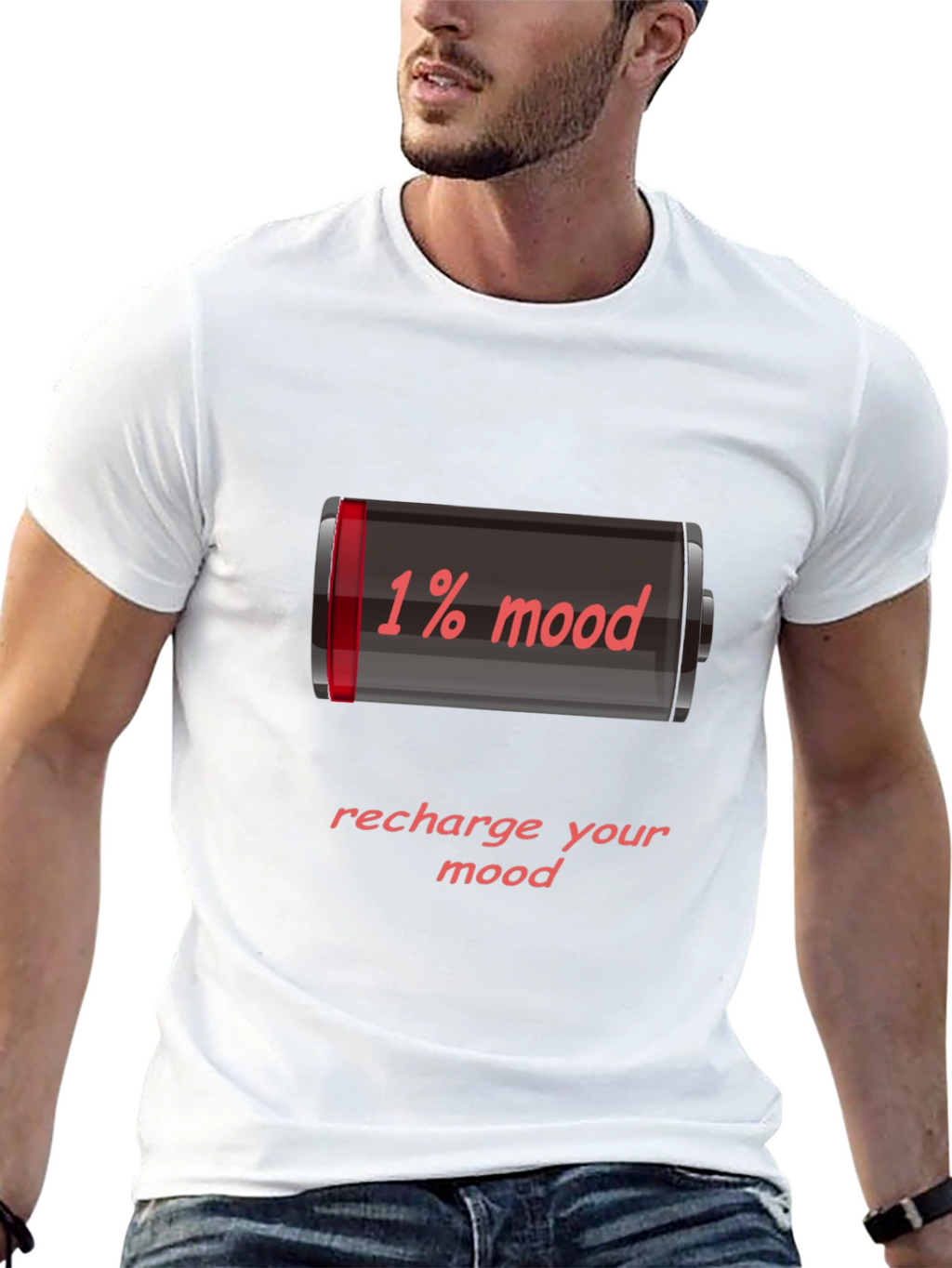 1% Mood Recharge Tee - Funny Graphic T-Shirt