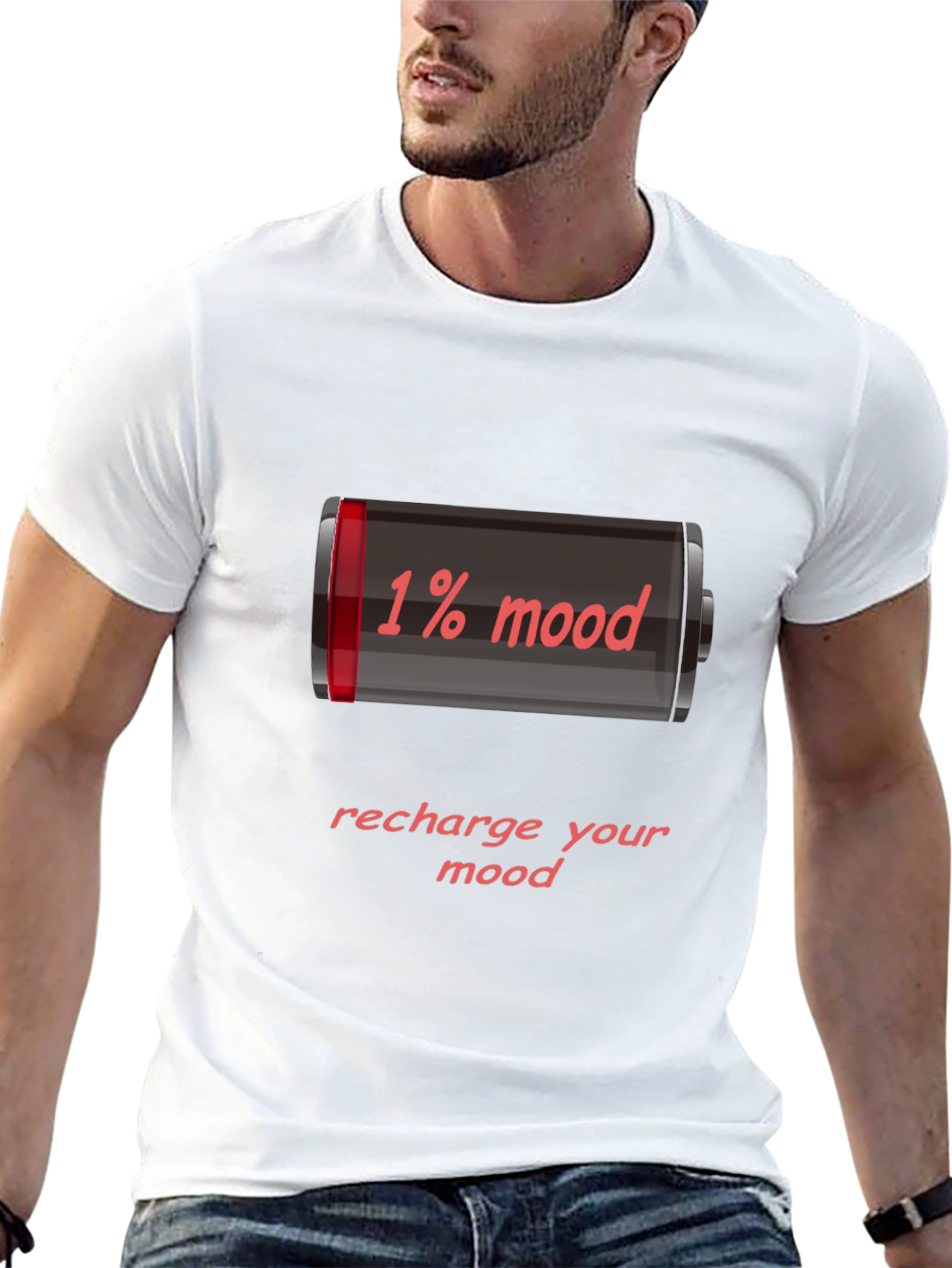 1% Mood Recharge Tee - Funny Graphic T-Shirt