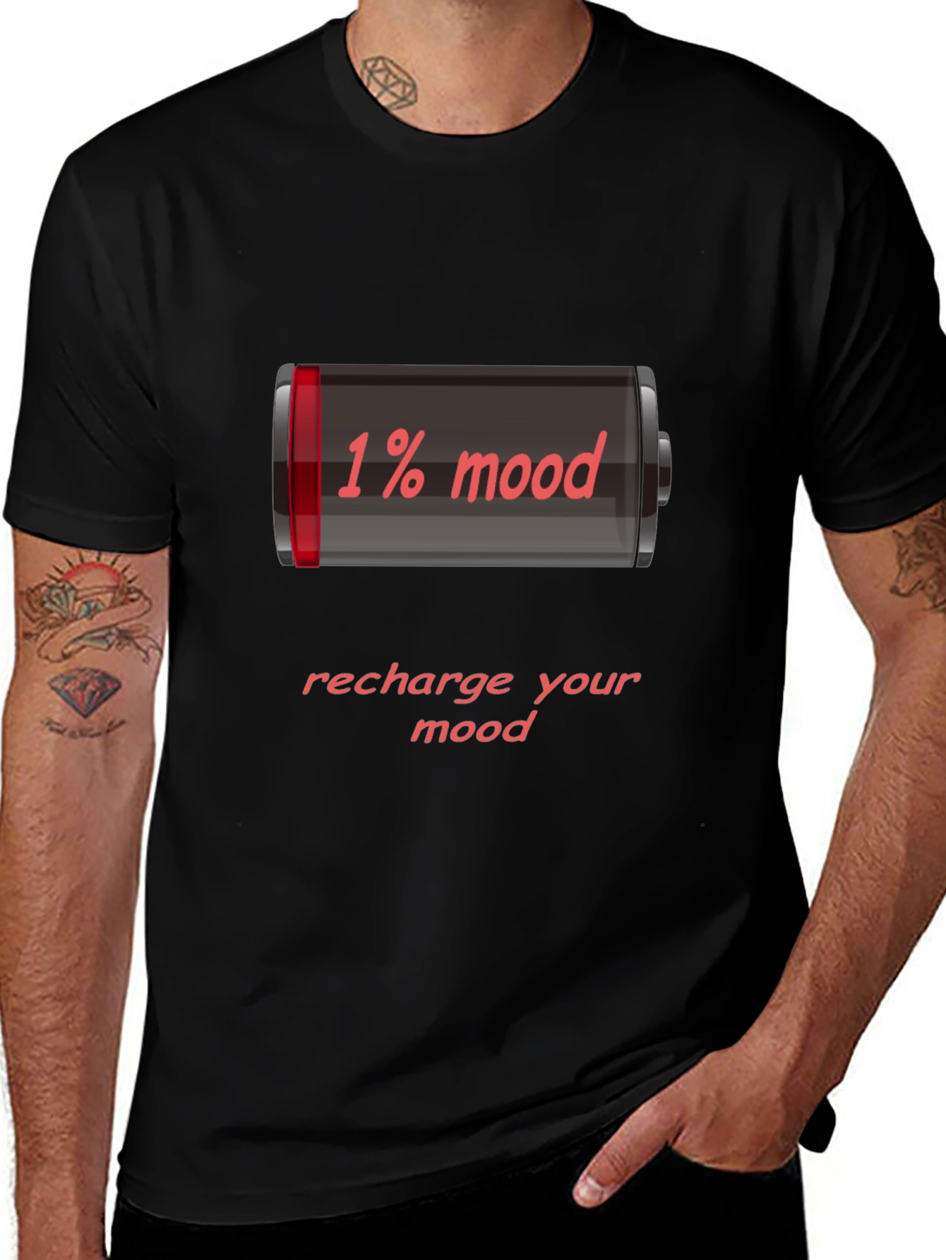 1% Mood Recharge Tee - Funny Graphic T-Shirt