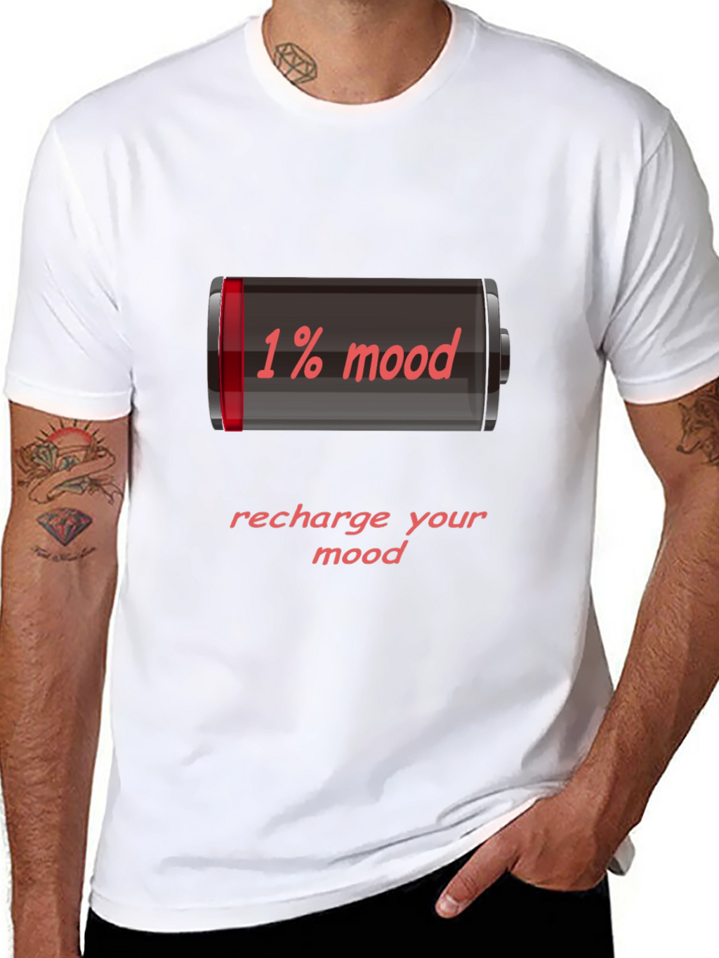 1% Mood Recharge Tee - Funny Graphic T-Shirt