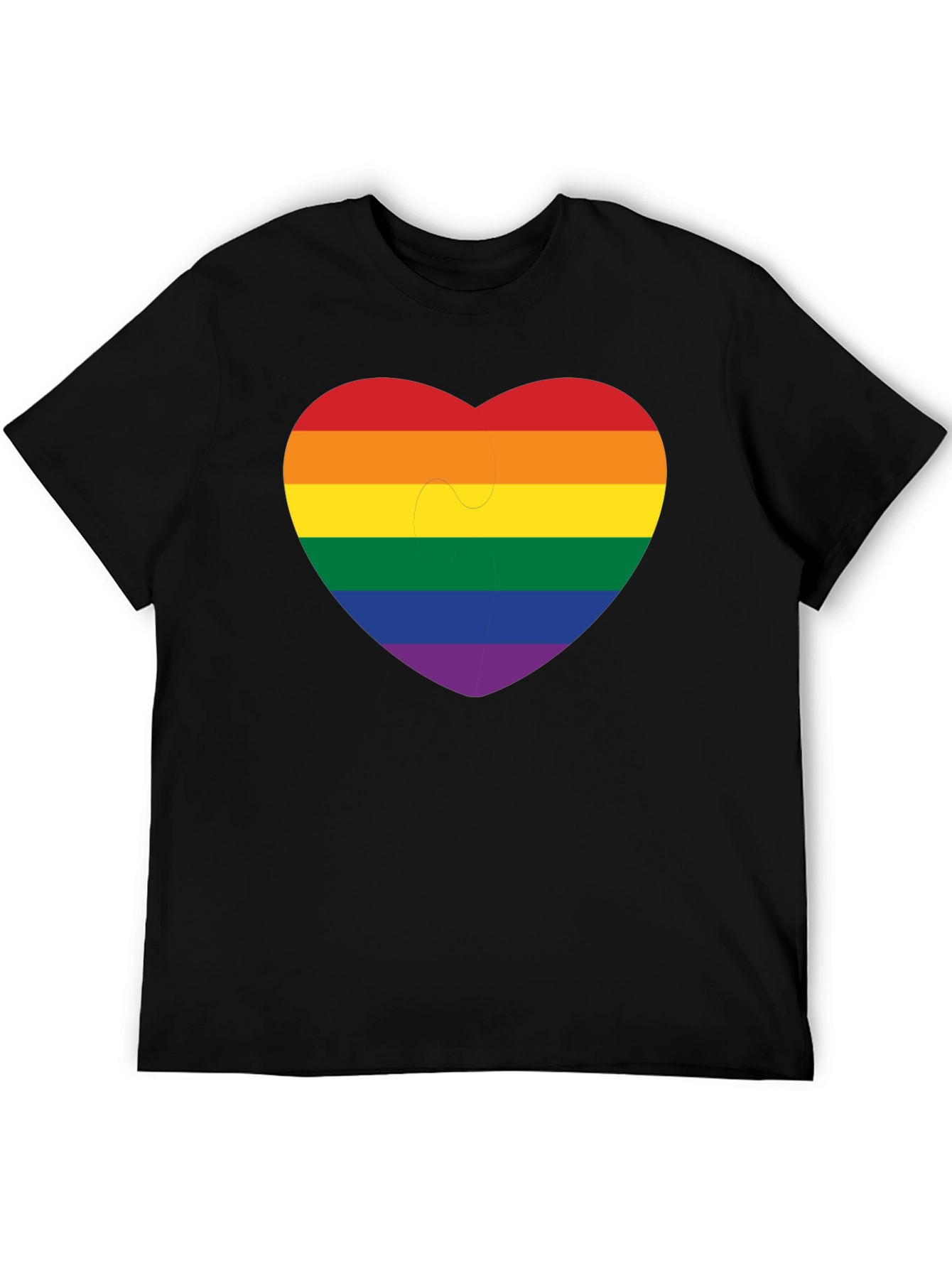 Pride Heart Graphic Tee - Black Short Sleeve Shirt