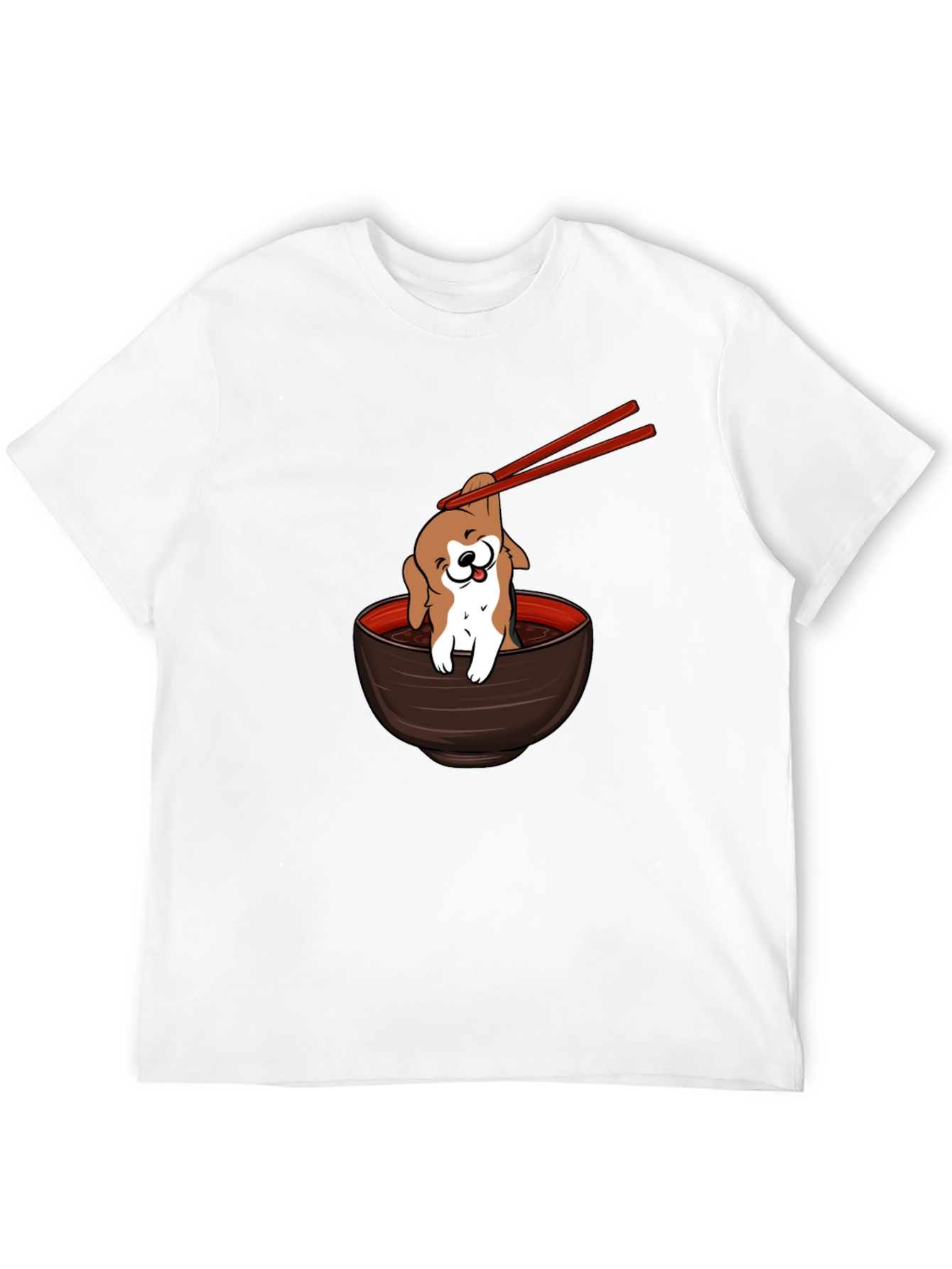 Dog Ramen Bowl T-Shirt - Cute Puppy Noodles Tee