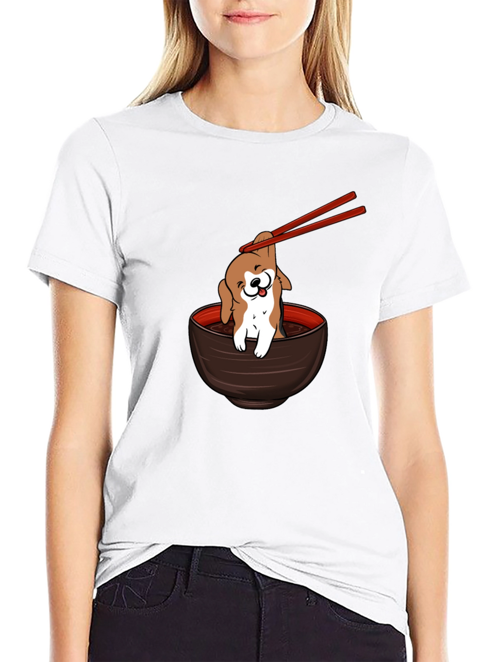 Dog Ramen Bowl T-Shirt - Cute Puppy Noodles Tee