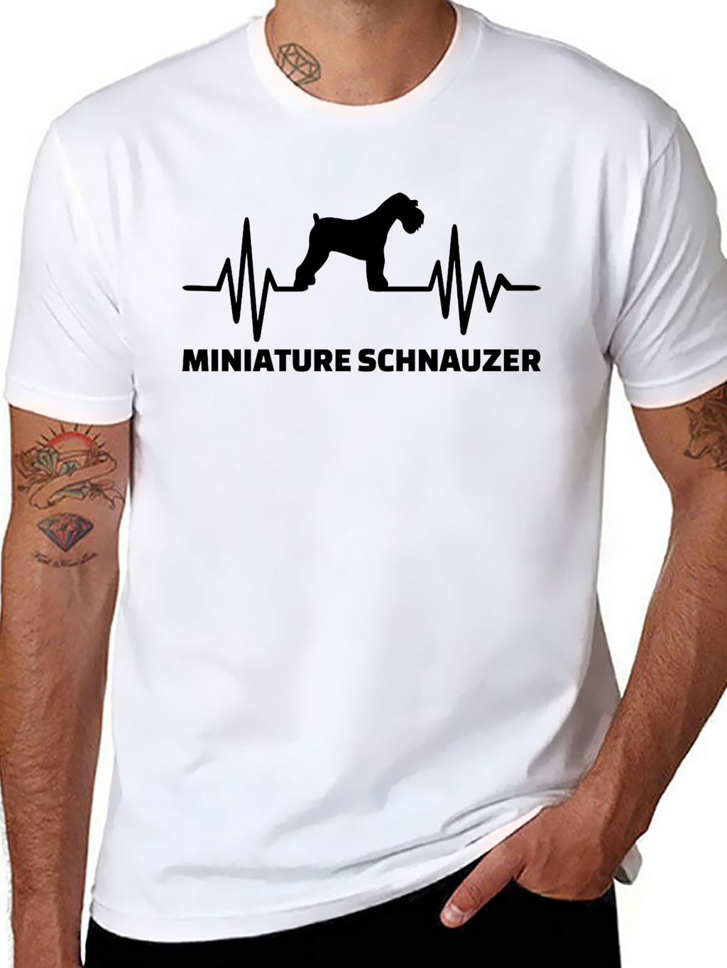 Miniature Schnauzer Heartbeat Graphic Tee
