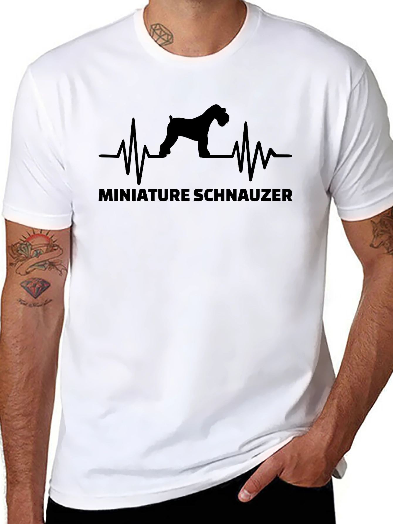 Miniature Schnauzer Heartbeat Graphic Tee