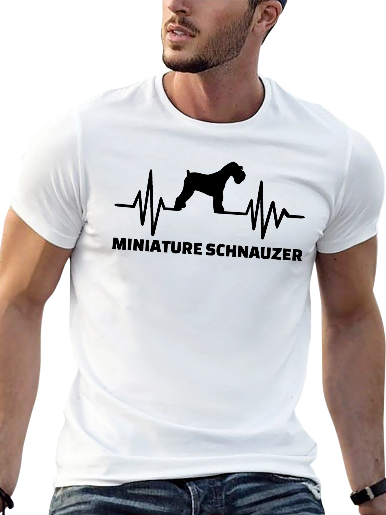 Miniature Schnauzer Heartbeat Graphic Tee