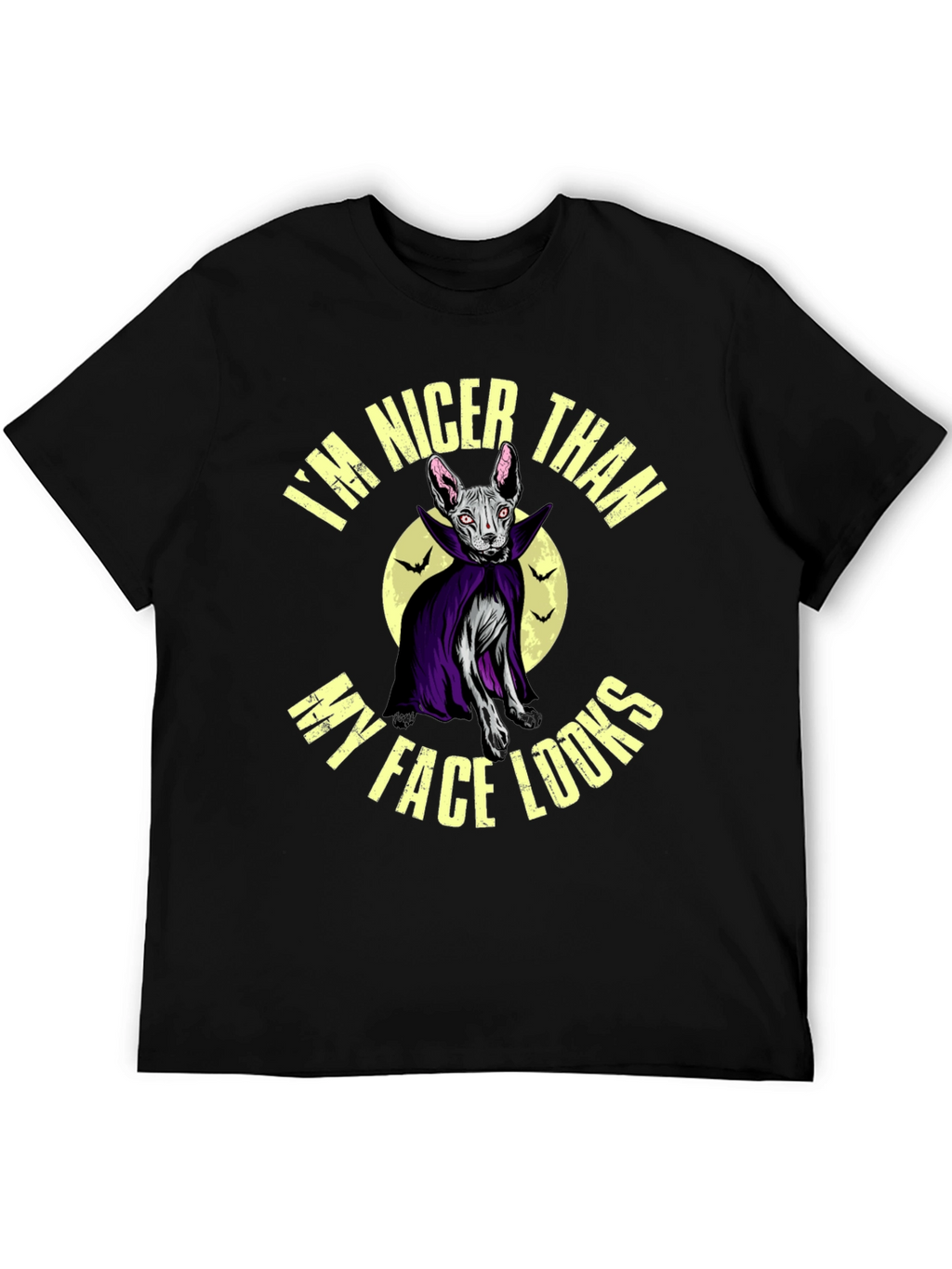 Nicer Than My Face Looks Cat Vampire Graphic Tee