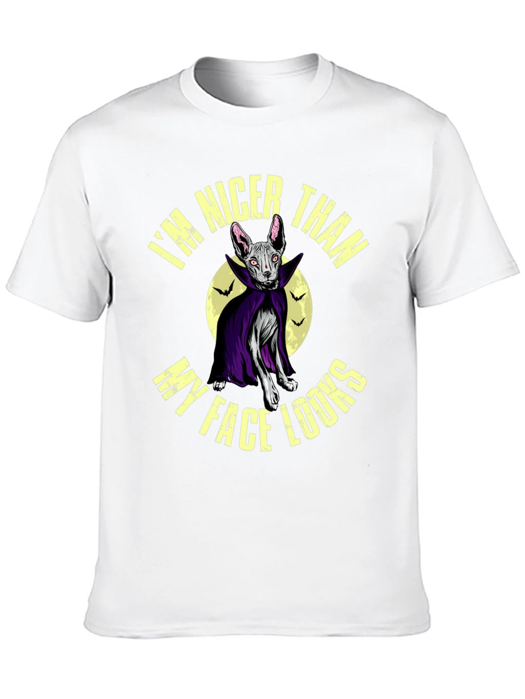 Nicer Than My Face Looks Cat Vampire Graphic Tee