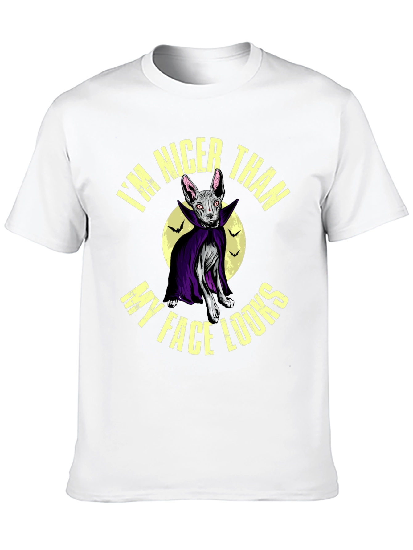 Nicer Than My Face Looks Cat Vampire Graphic Tee