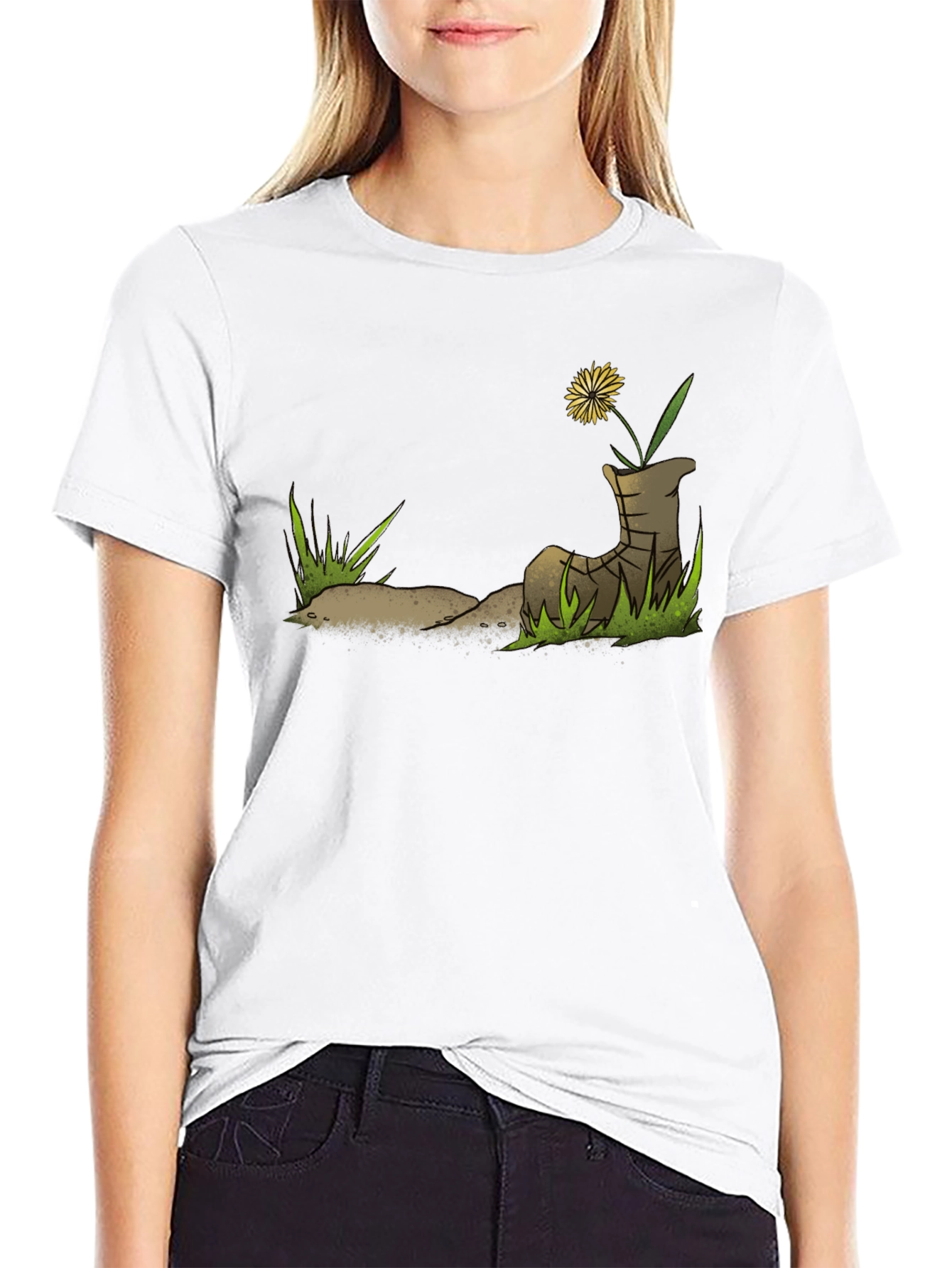 Dandelion Boot T-Shirt - Nature Graphic Tee