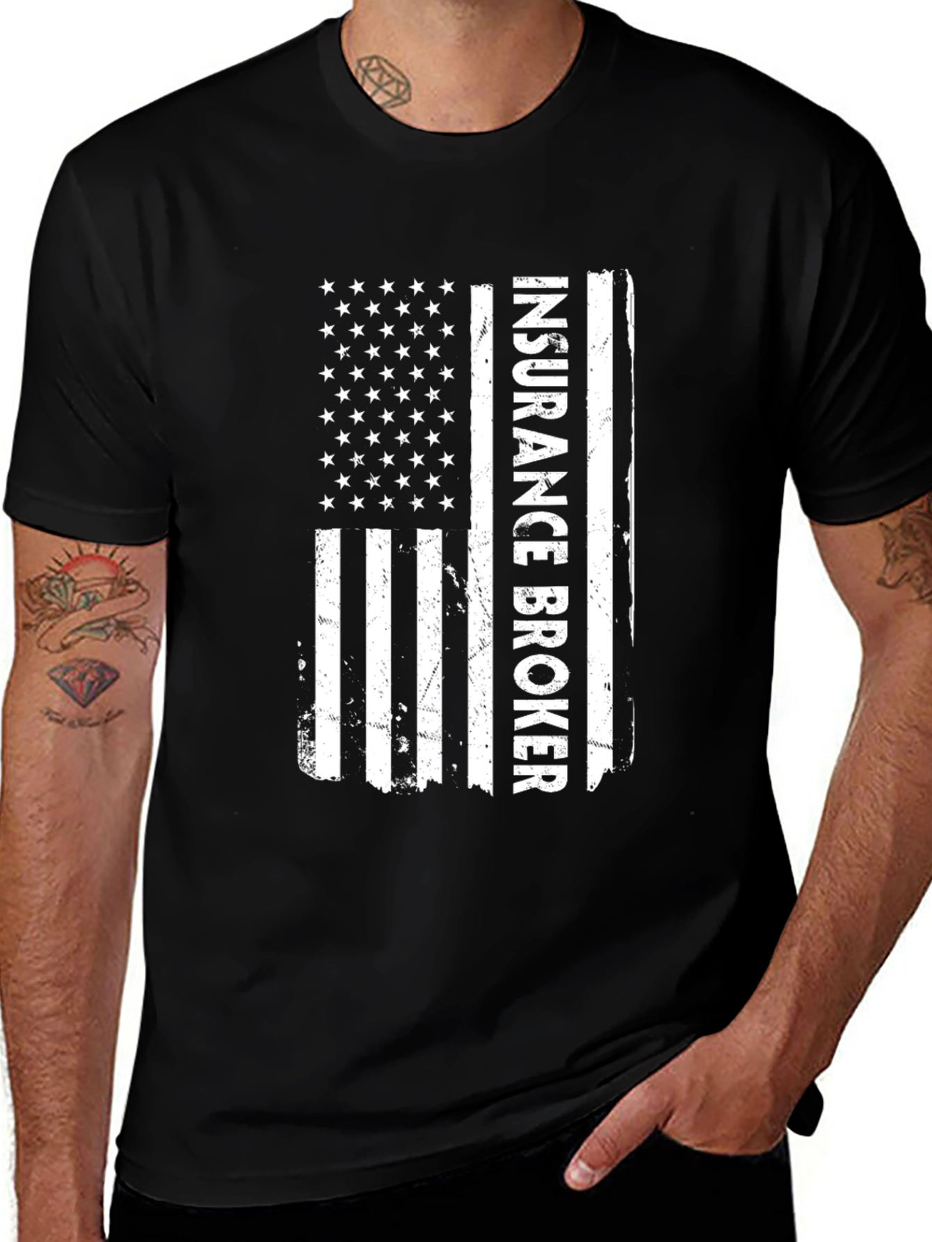 Insurance Broker American Flag T-Shirt