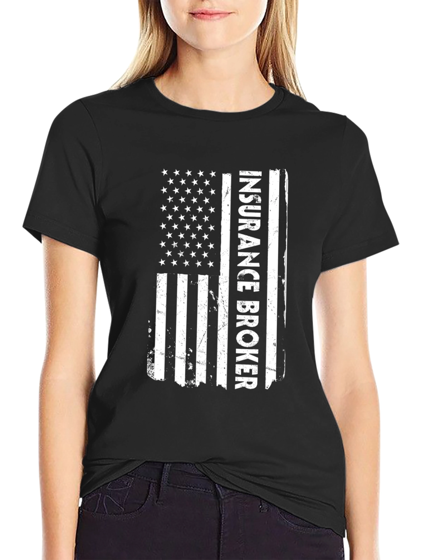 Insurance Broker American Flag T-Shirt