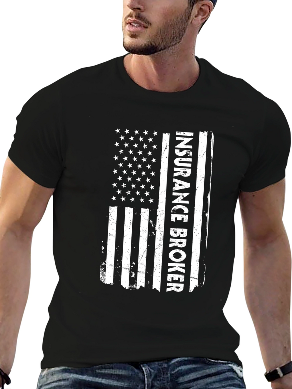 Insurance Broker American Flag T-Shirt