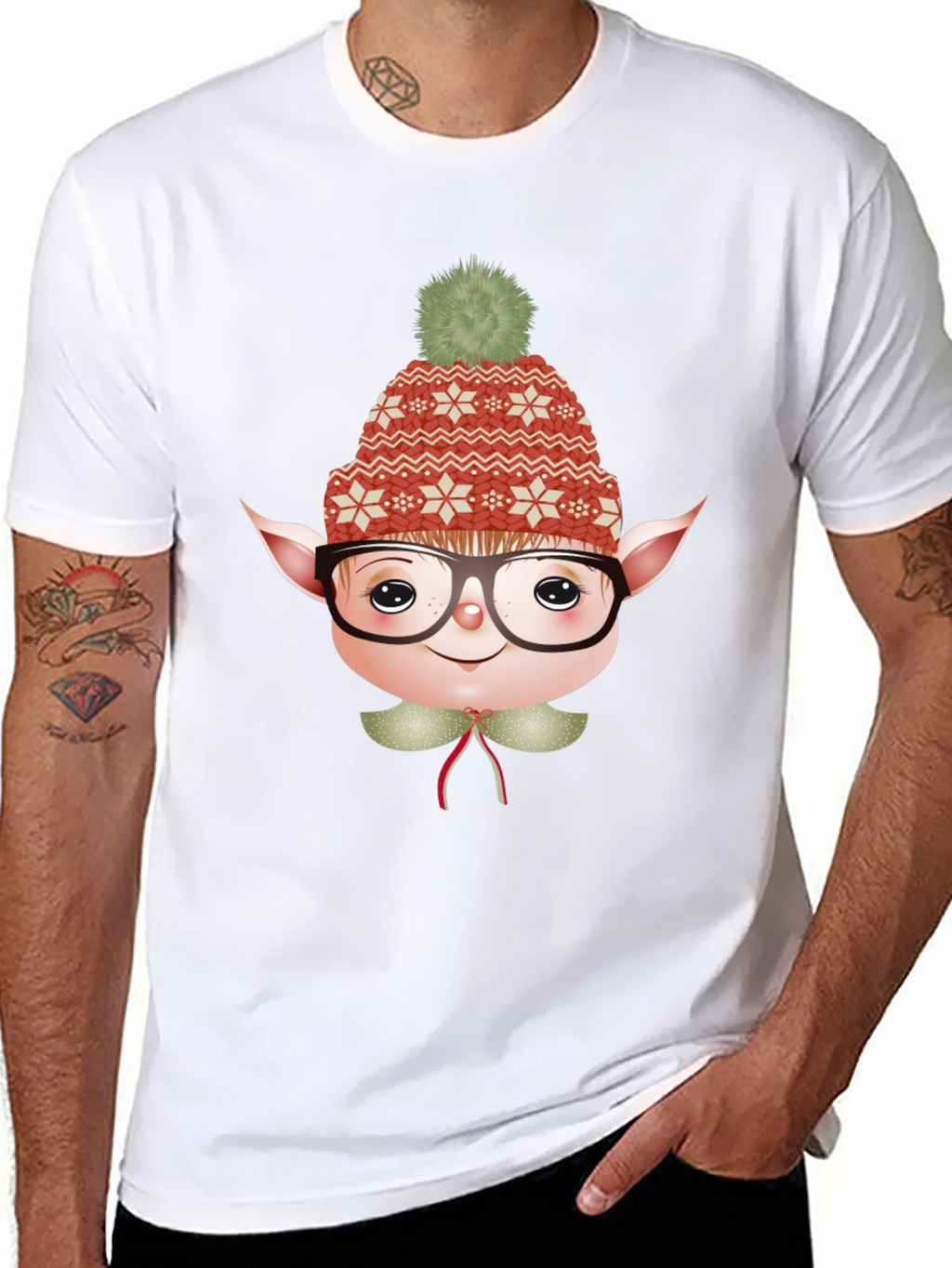 Festive Elf Graphic Tee - Holiday Fun!
