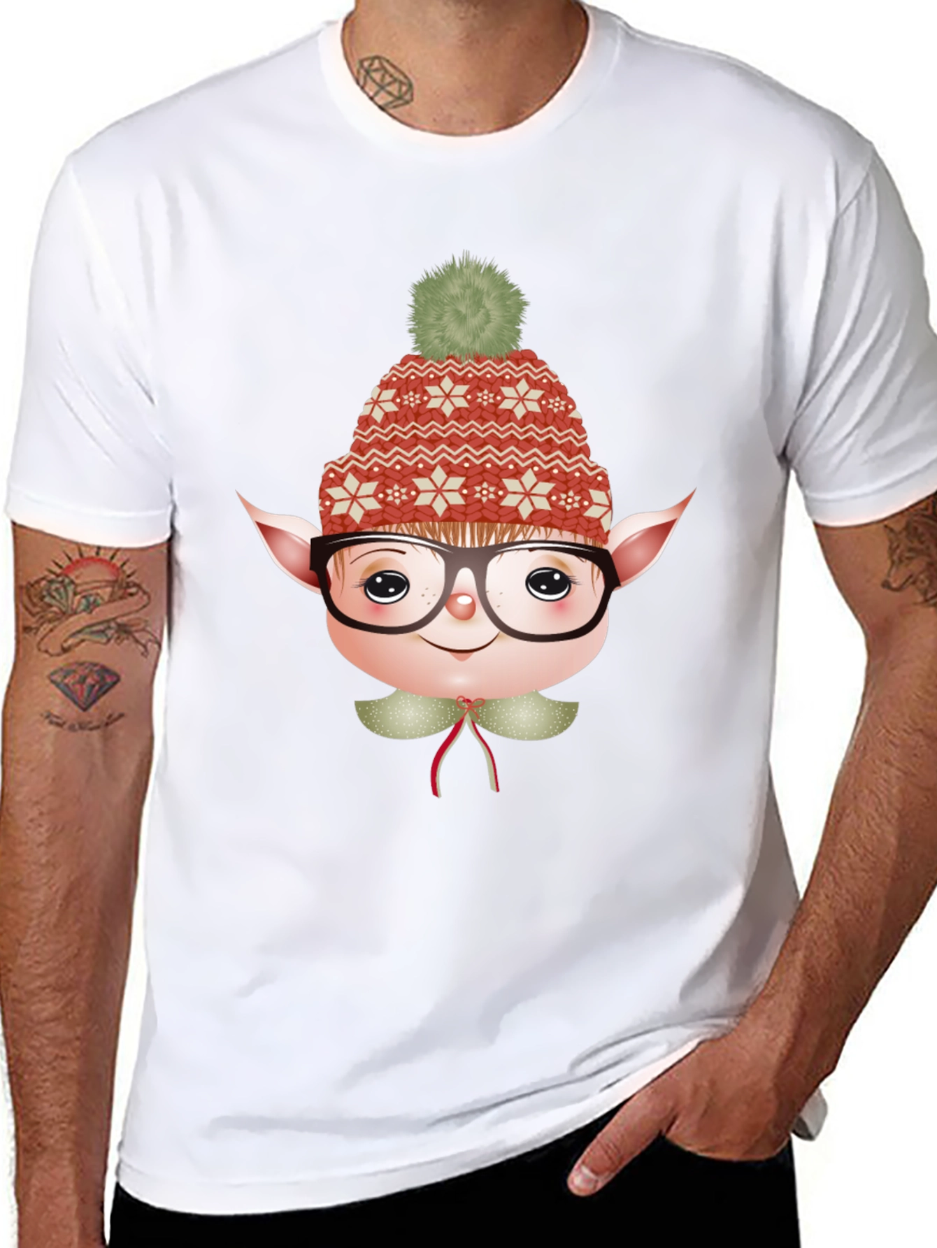 Festive Elf Graphic Tee - Holiday Fun!