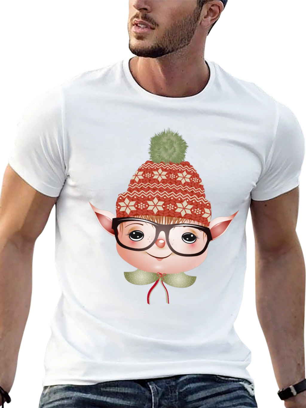 Festive Elf Graphic Tee - Holiday Fun!