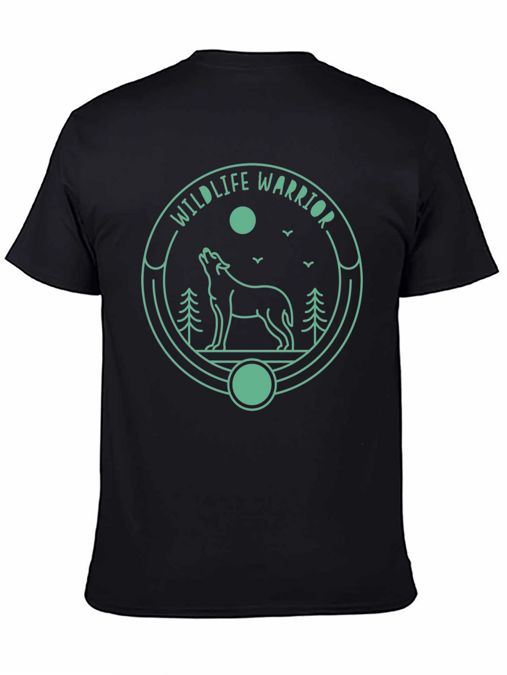 Wildlife Warrior Graphic Tee - Black Cotton T-Shirt