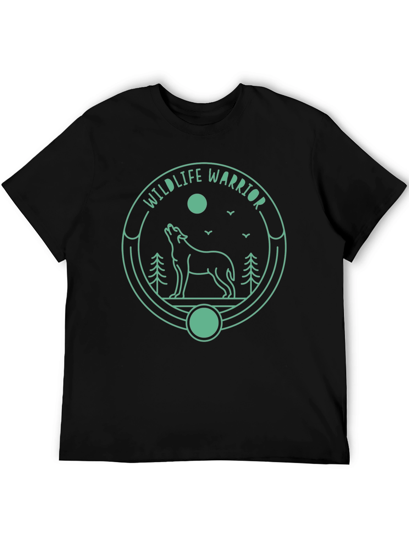 Wildlife Warrior Graphic Tee - Black Cotton T-Shirt