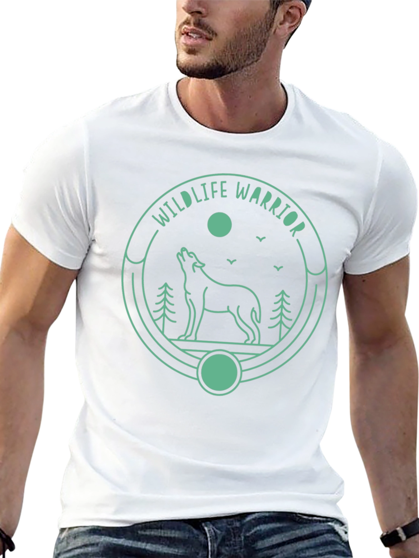 Wildlife Warrior Graphic Tee - Black Cotton T-Shirt