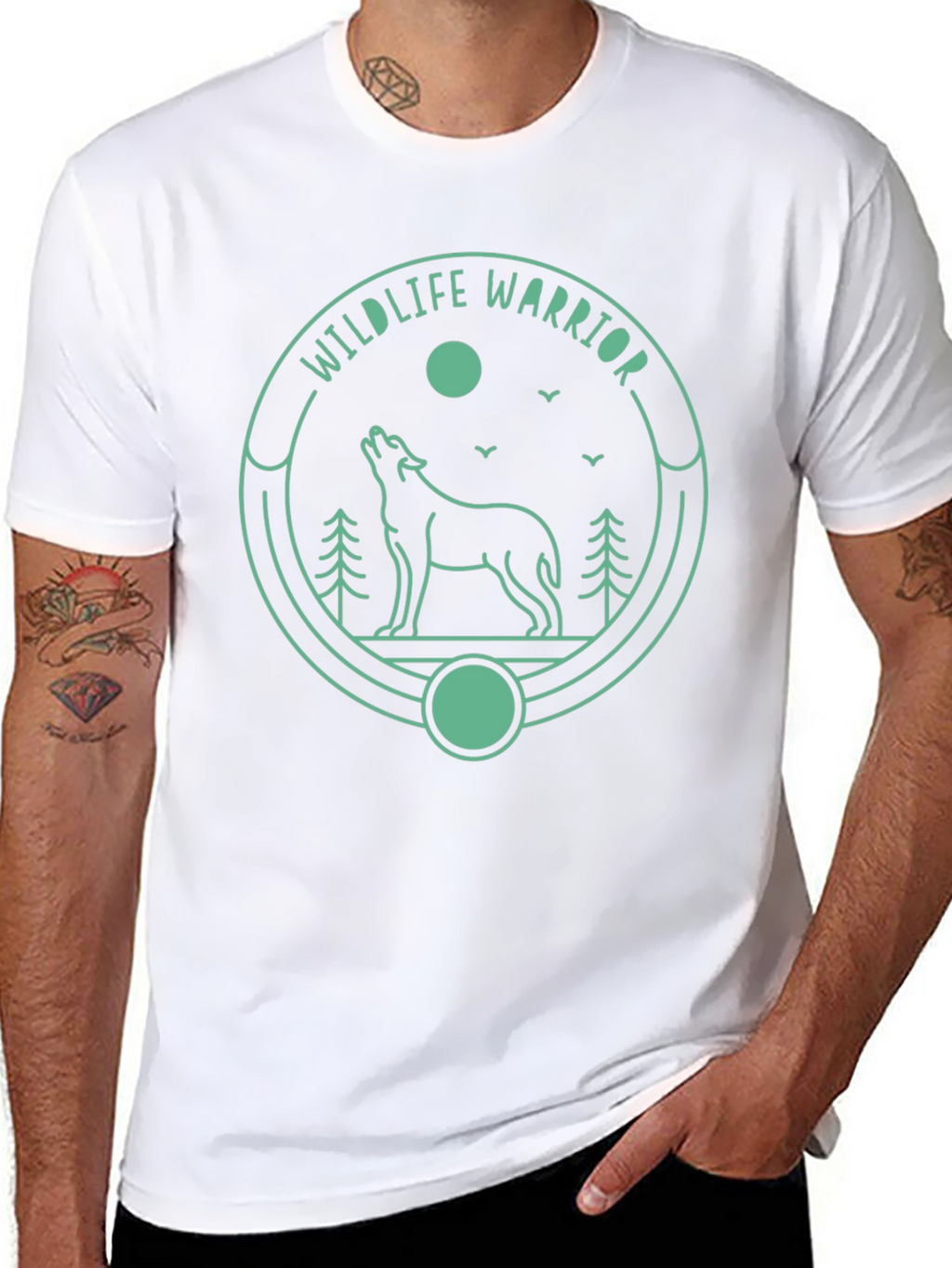 Wildlife Warrior Graphic Tee - Black Cotton T-Shirt
