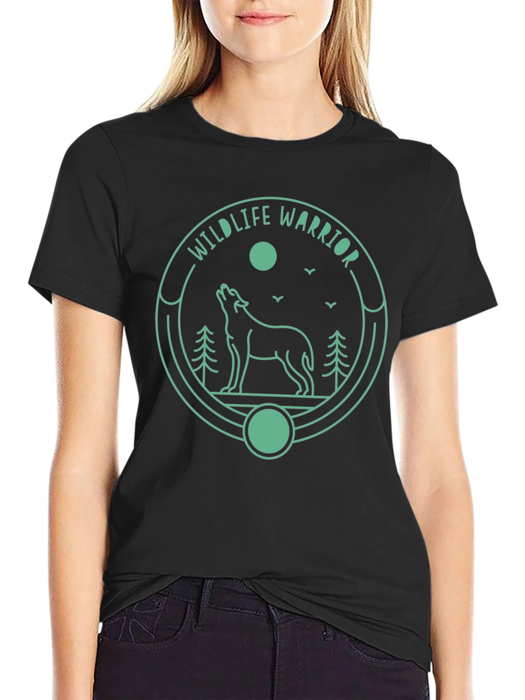 Wildlife Warrior Graphic Tee - Black Cotton T-Shirt
