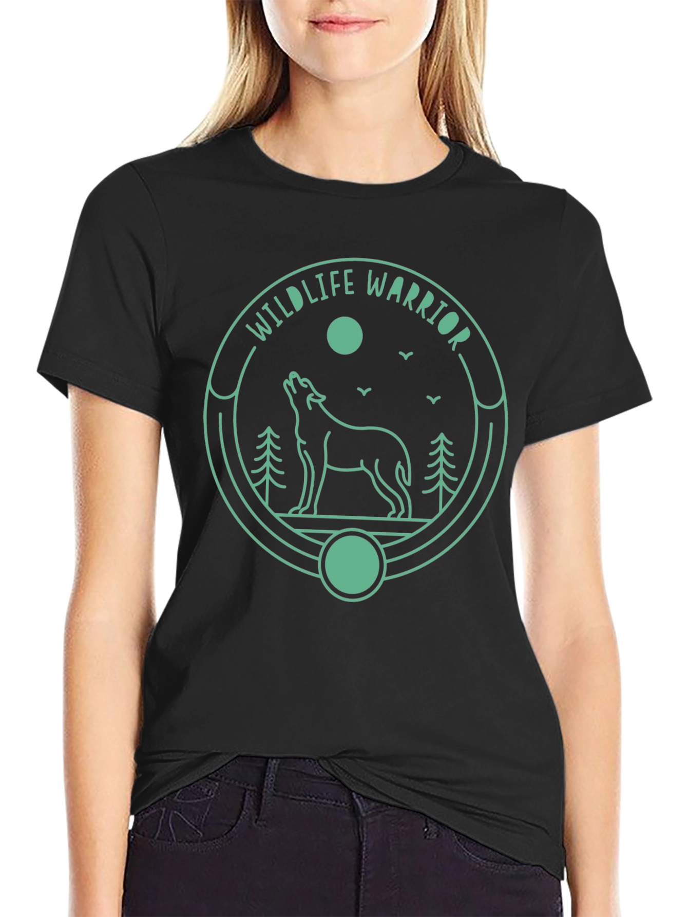 Wildlife Warrior Graphic Tee - Black Cotton T-Shirt