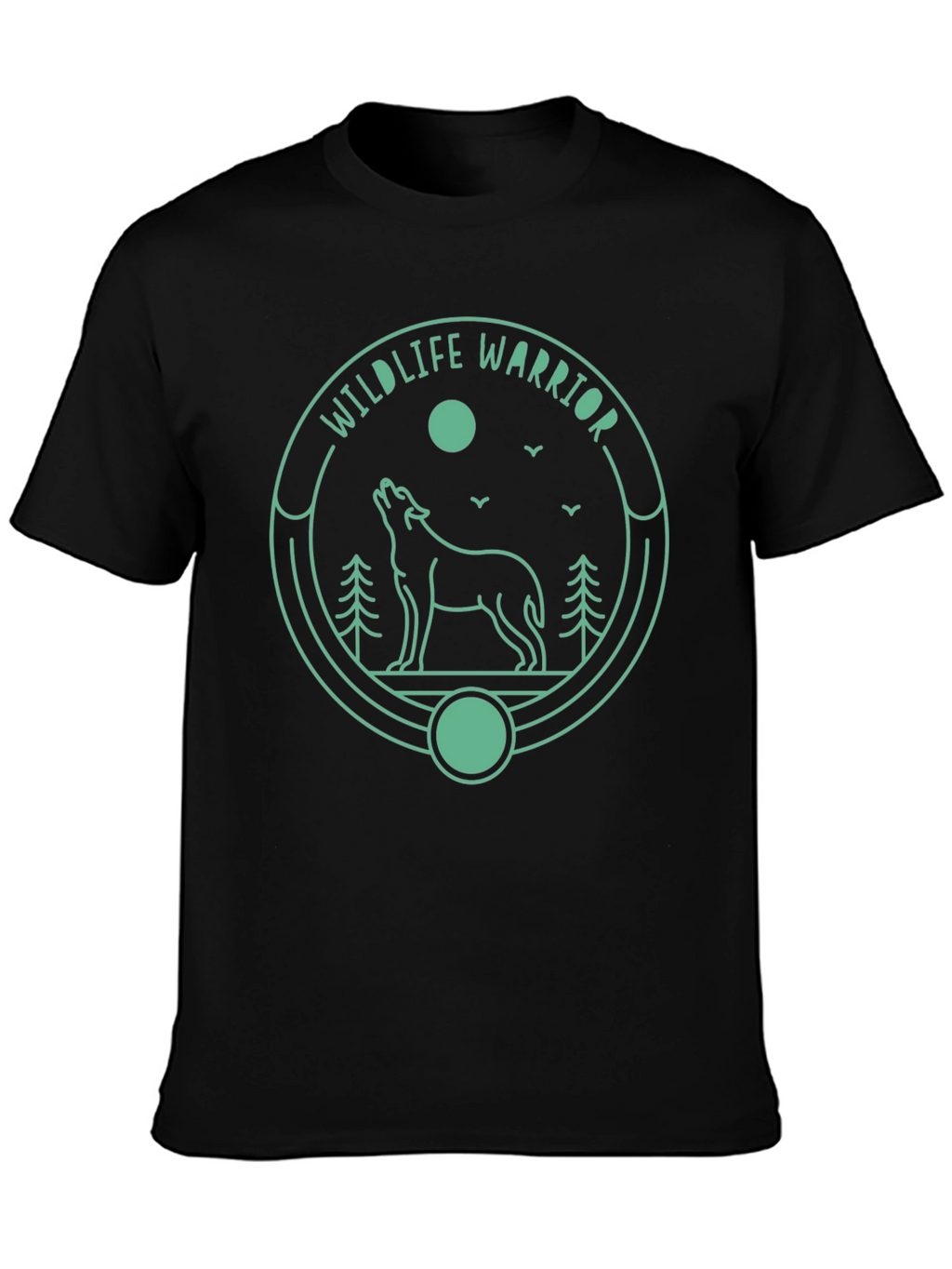 Wildlife Warrior Graphic Tee - Black Cotton T-Shirt