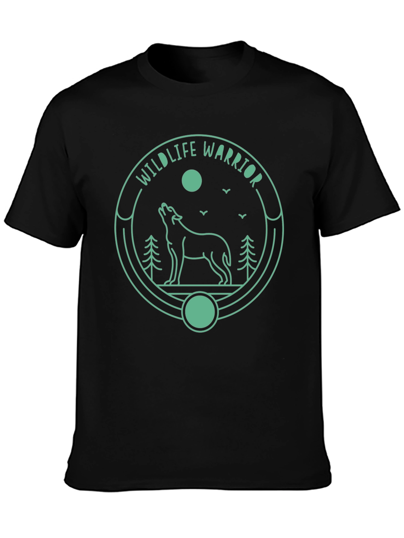 Wildlife Warrior Graphic Tee - Black Cotton T-Shirt