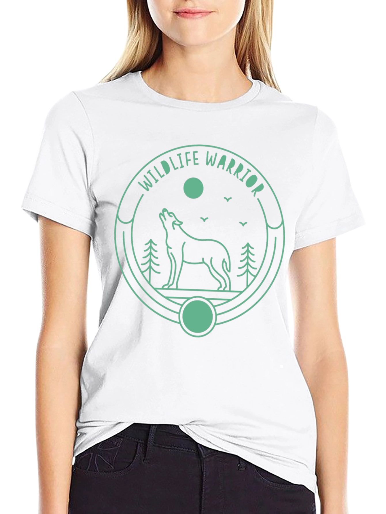 Wildlife Warrior Graphic Tee - Black Cotton T-Shirt