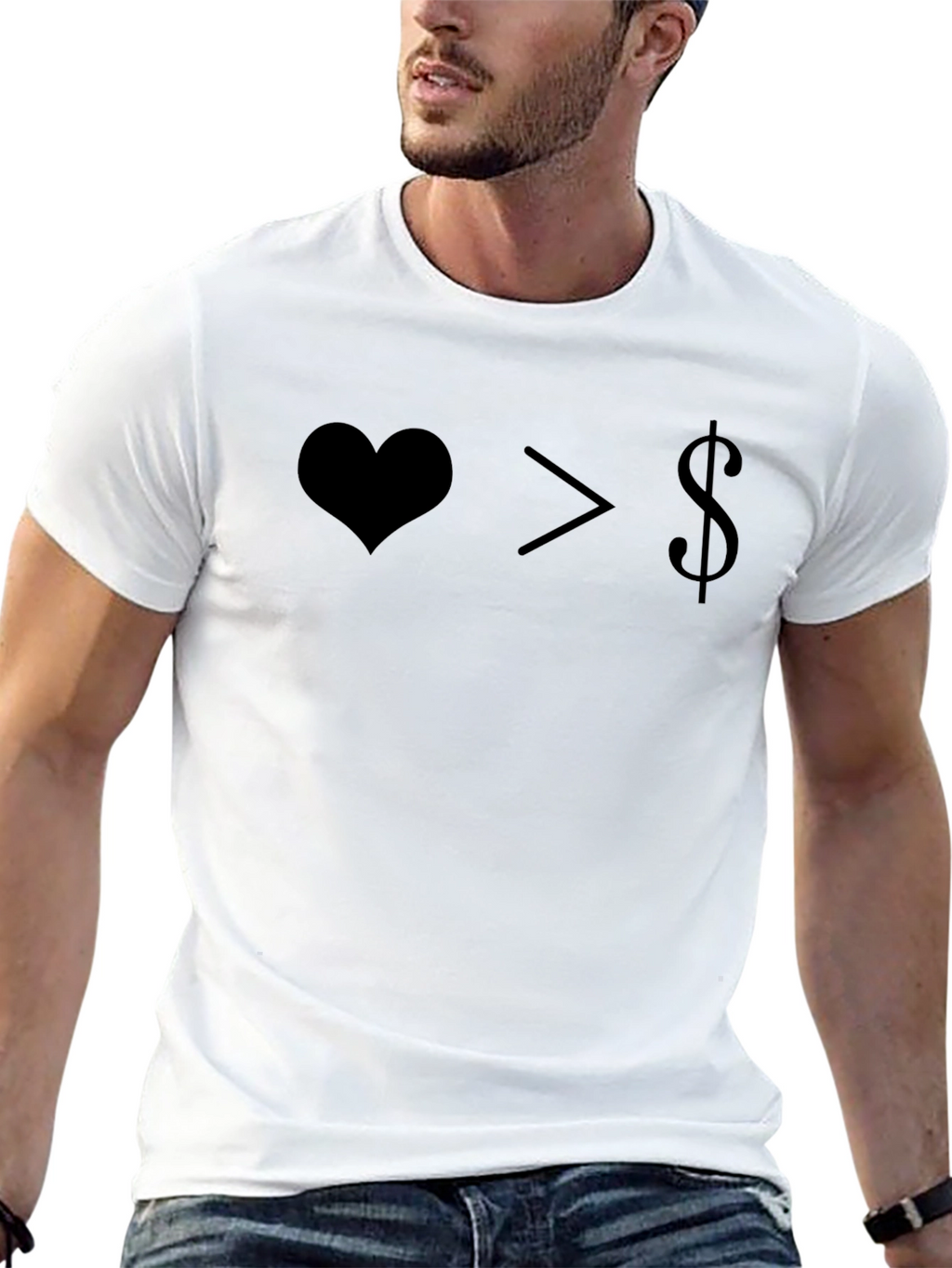 Love Over Money Graphic Tee - Black