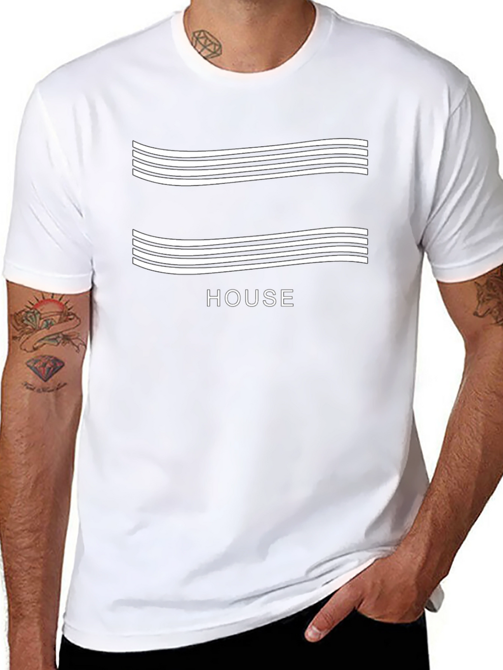 Modern House Music T-Shirt - Black Cotton Blend Tee