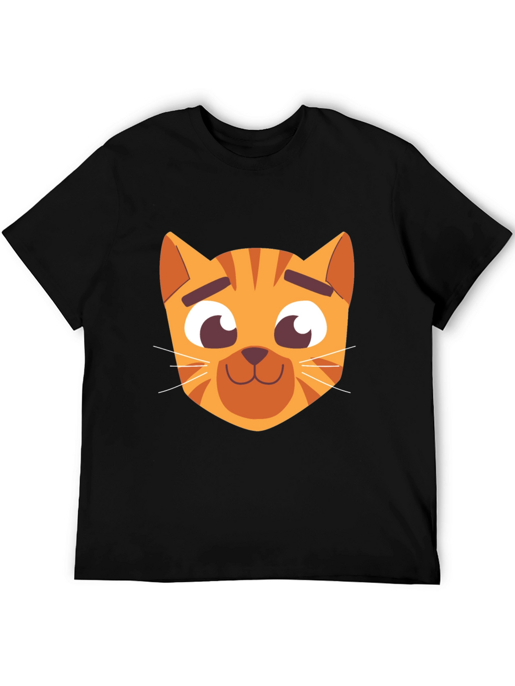 Cartoon Cat Graphic Black T-Shirt