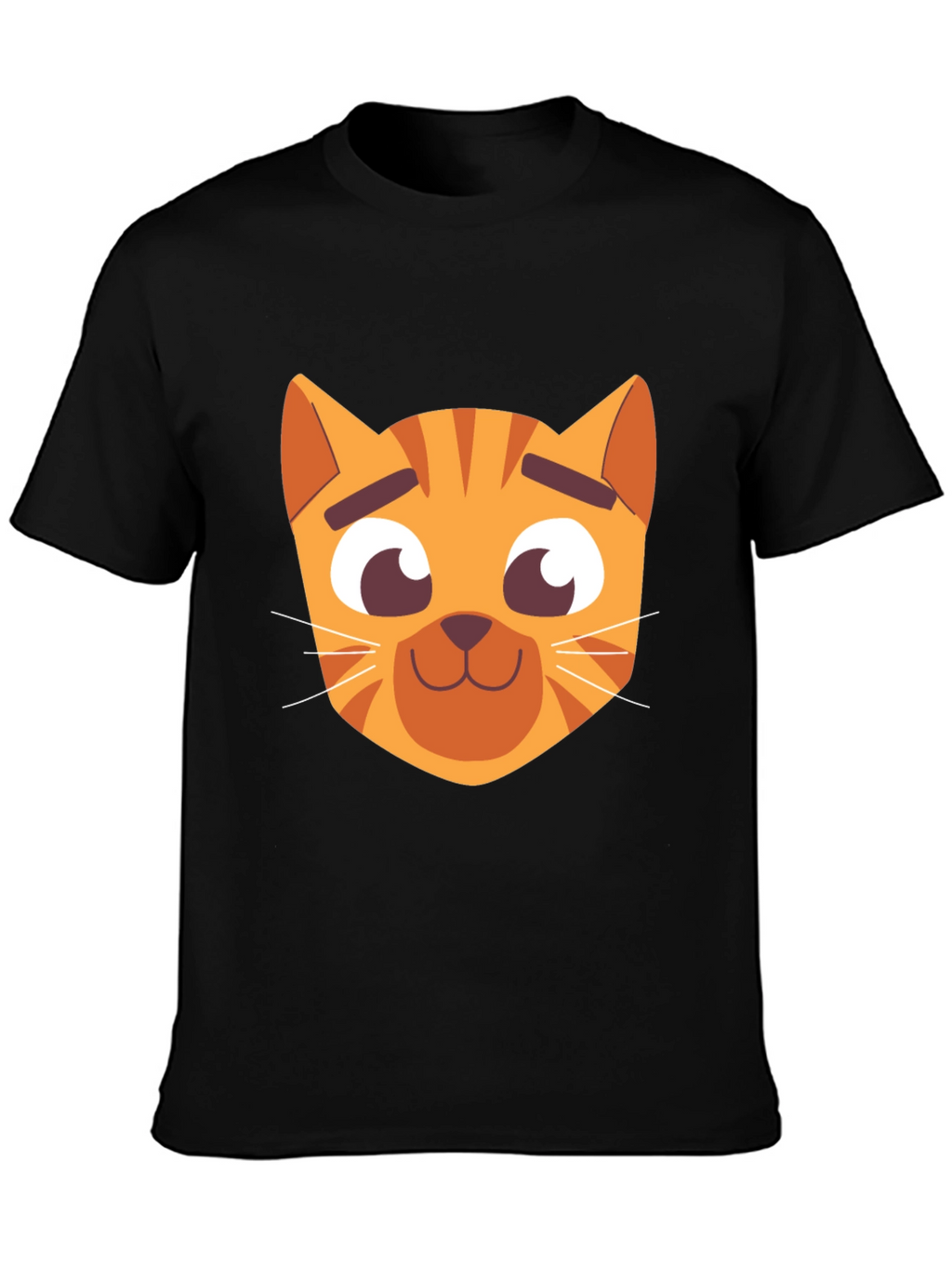 Cartoon Cat Graphic Black T-Shirt
