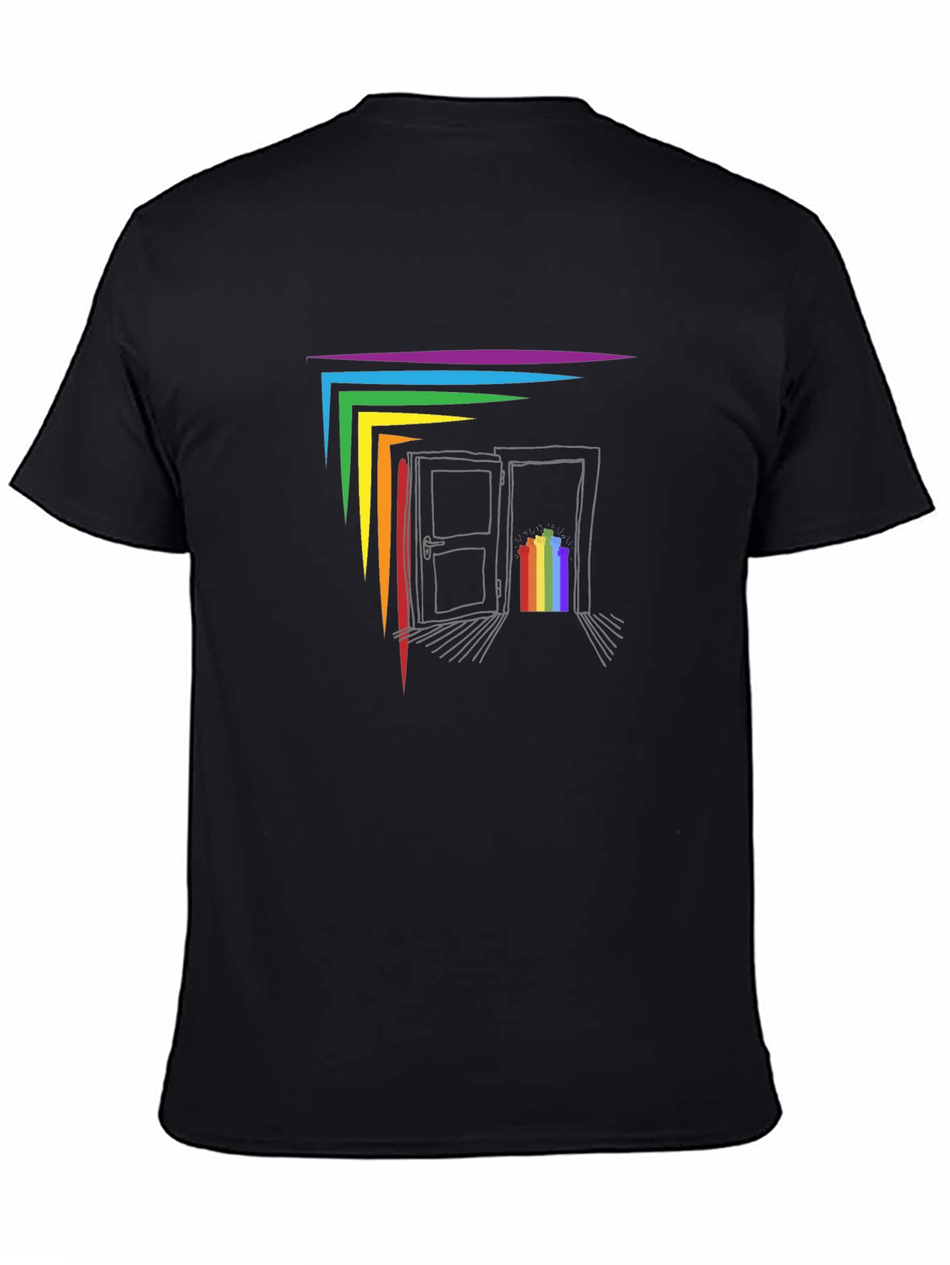 Rainbow Doorway Graphic T-Shirt - Black