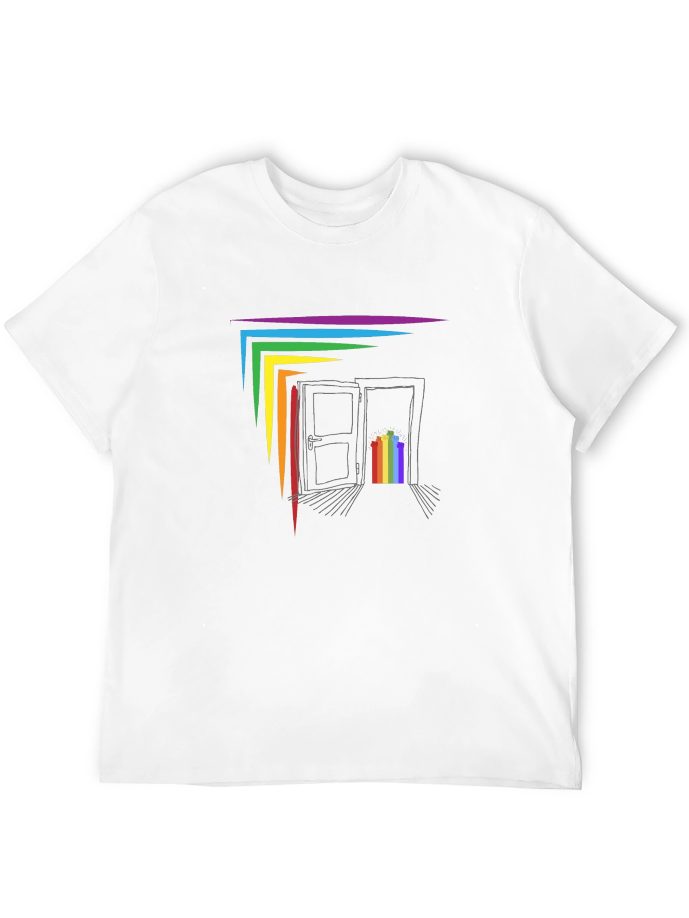 Rainbow Doorway Graphic T-Shirt - Black