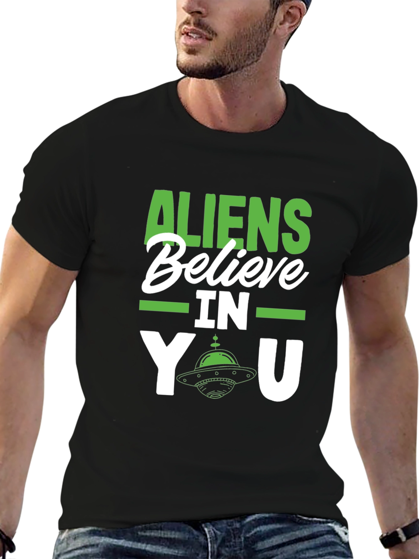 Aliens Believe in You Graphic Tee - UFO T-Shirt