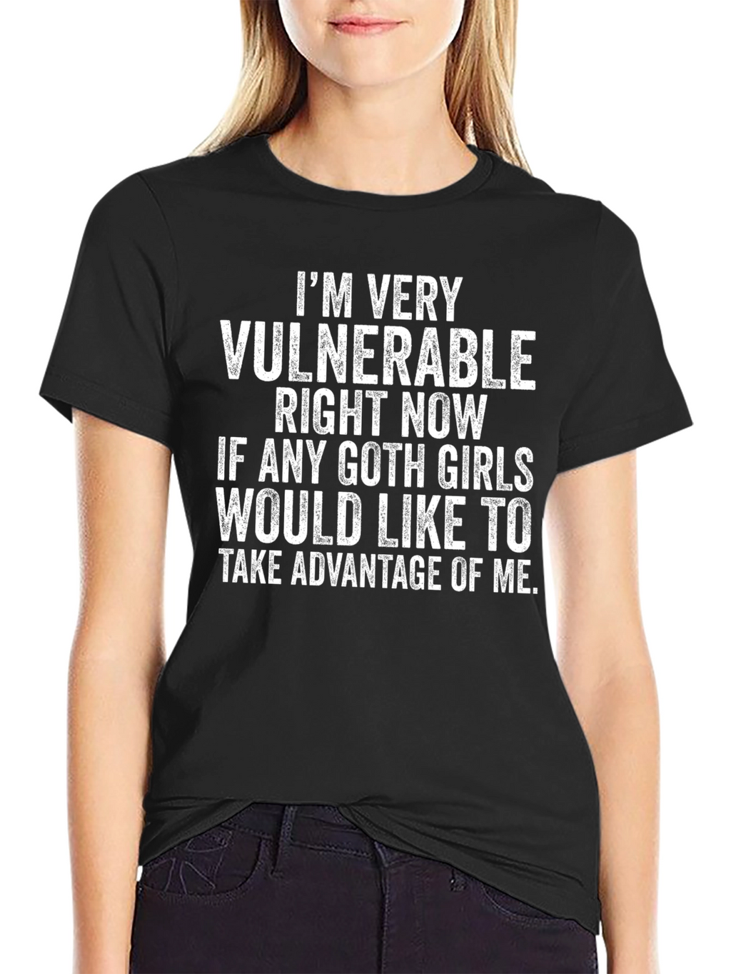 Vulnerable Goth Girls T-Shirt Funny Humor Tee