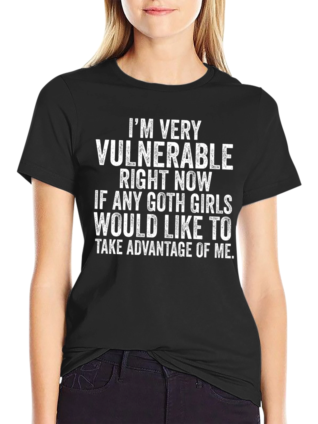 Vulnerable Goth Girls T-Shirt Funny Humor Tee