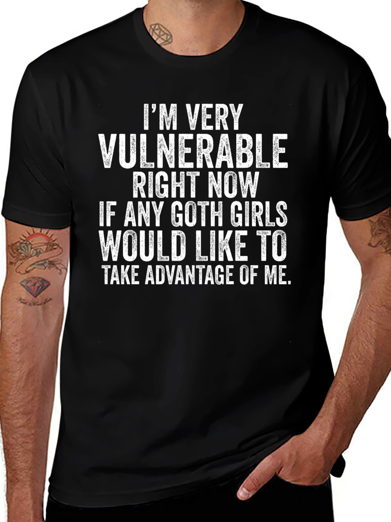 Vulnerable Goth Girls T-Shirt Funny Humor Tee
