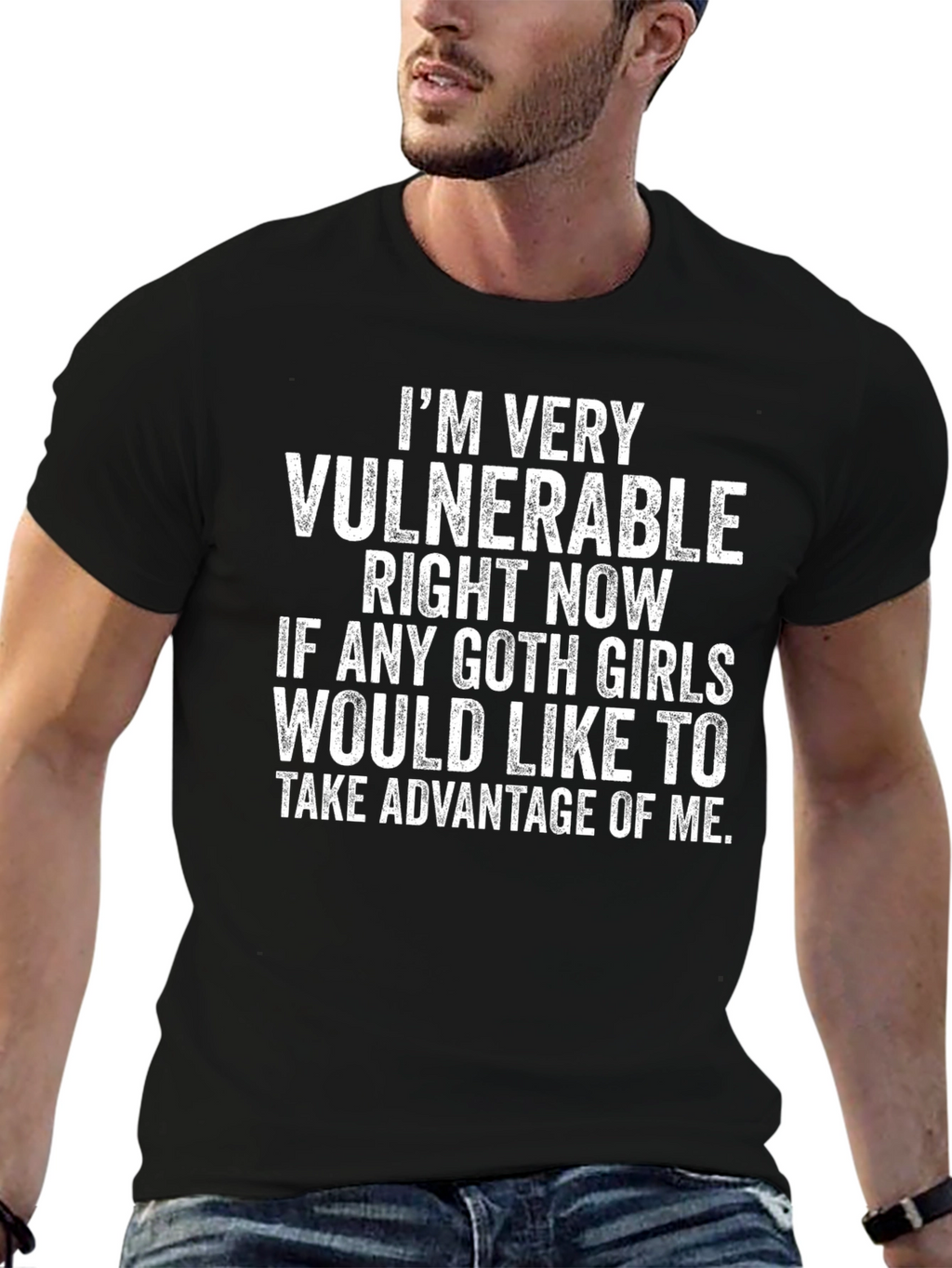 Vulnerable Goth Girls T-Shirt Funny Humor Tee