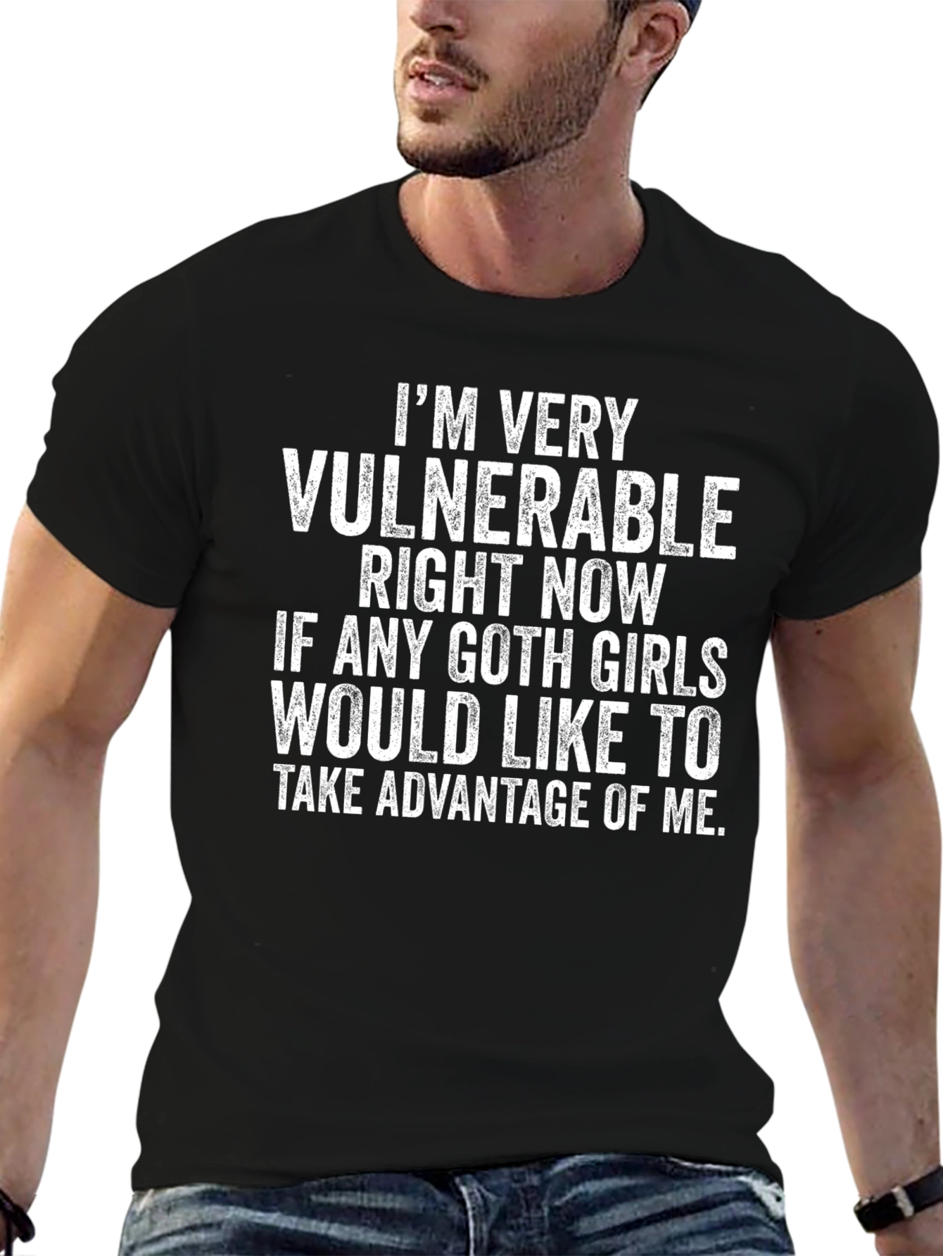 Vulnerable Goth Girls T-Shirt Funny Humor Tee