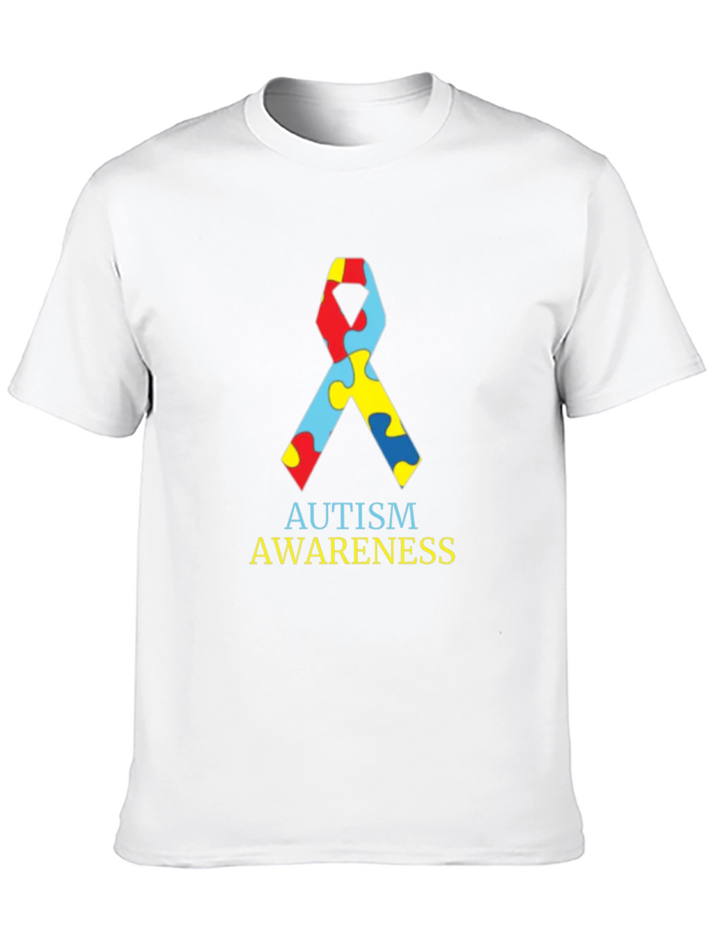 Autism Awareness Ribbon Black T-Shirt